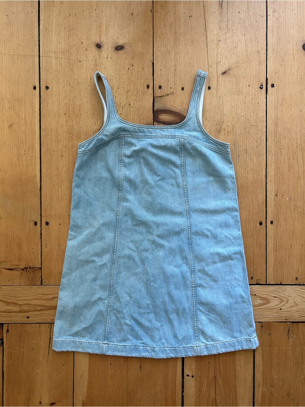 Madewell Light Wash Denim Tank Dress in Pale Blue